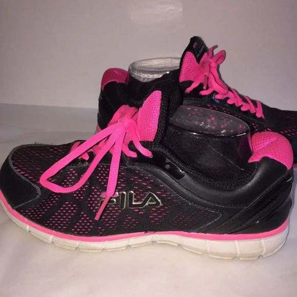 Fila Womens Black n Pink Running Shoes Sneakers Size 9.5 - Picture 6 of 7